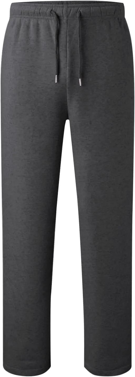 Men's Baggy Fleece Sweatpants Casual Drawstring Tapered Joggers Athletic Sweat Pants Workout Running with Pockets