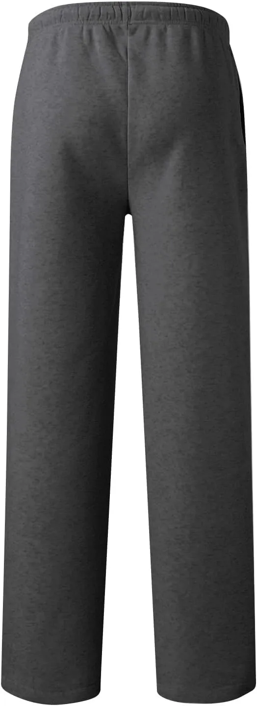 Men's Baggy Fleece Sweatpants Casual Drawstring Tapered Joggers Athletic Sweat Pants Workout Running with Pockets