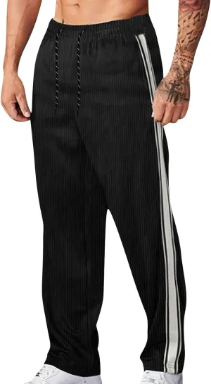 Men's Cargo Sweatpants Joggers Casual Pants with Pockets for Hiking Athletic Workout Trousers Y2k Baggy Track Pants