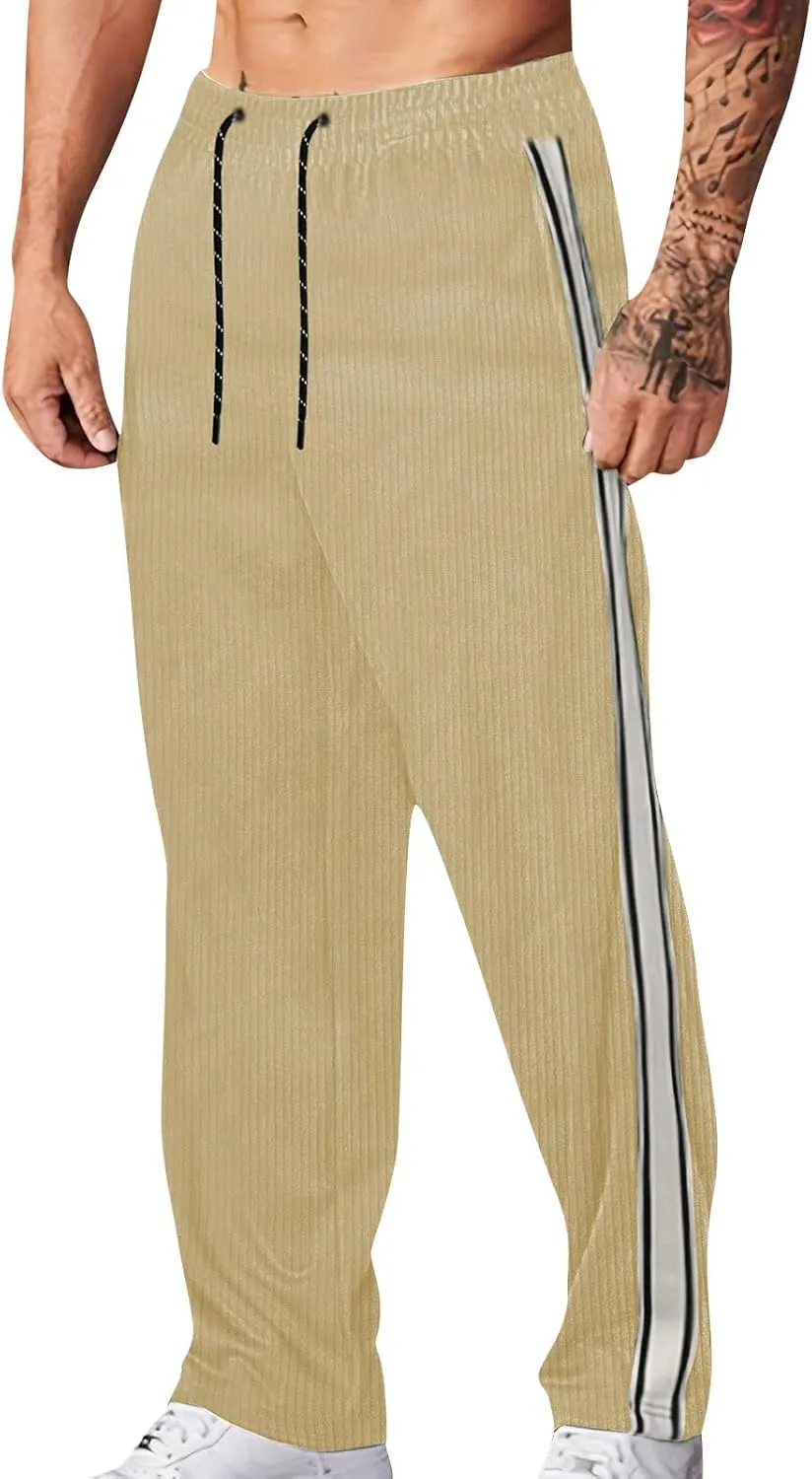 Men's Cargo Sweatpants Joggers Casual Pants with Pockets for Hiking Athletic Workout Trousers Y2k Baggy Track Pants