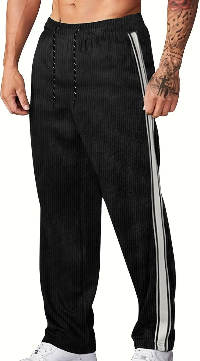 Men's Cargo Sweatpants Joggers Casual Pants with Pockets for Hiking Athletic Workout Trousers Y2k Baggy Track Pants