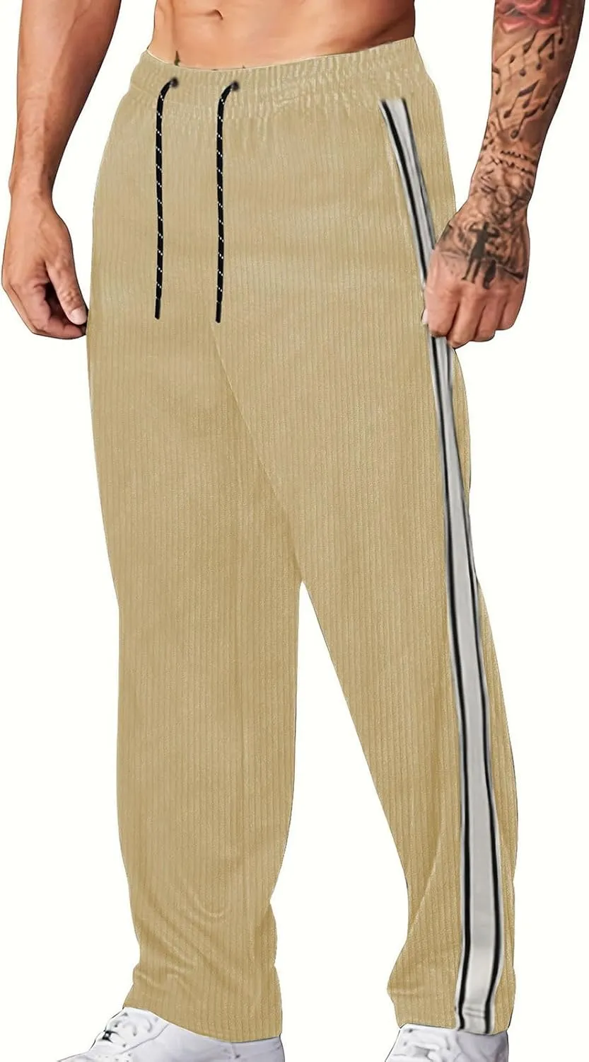 Men's Cargo Sweatpants Joggers Casual Pants with Pockets for Hiking Athletic Workout Trousers Y2k Baggy Track Pants