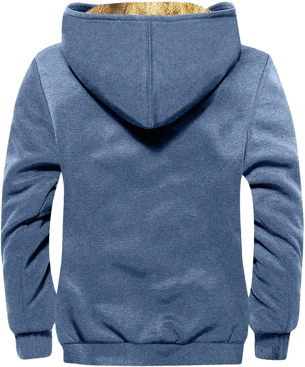 Mens Coats Long Sleeve Plus Size Hoodies Casual Padded Fashion Thickened Zip Up Trendy Jackets