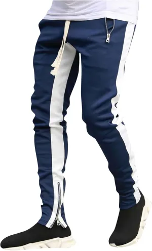 Mens Fleece Cargo Sweatpants Heavyweight Elastic Waist Tapered Pants with Pockets Baggy Drawstring Athletic Jogger