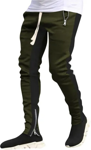 Mens Fleece Cargo Sweatpants Heavyweight Elastic Waist Tapered Pants with Pockets Baggy Drawstring Athletic Jogger