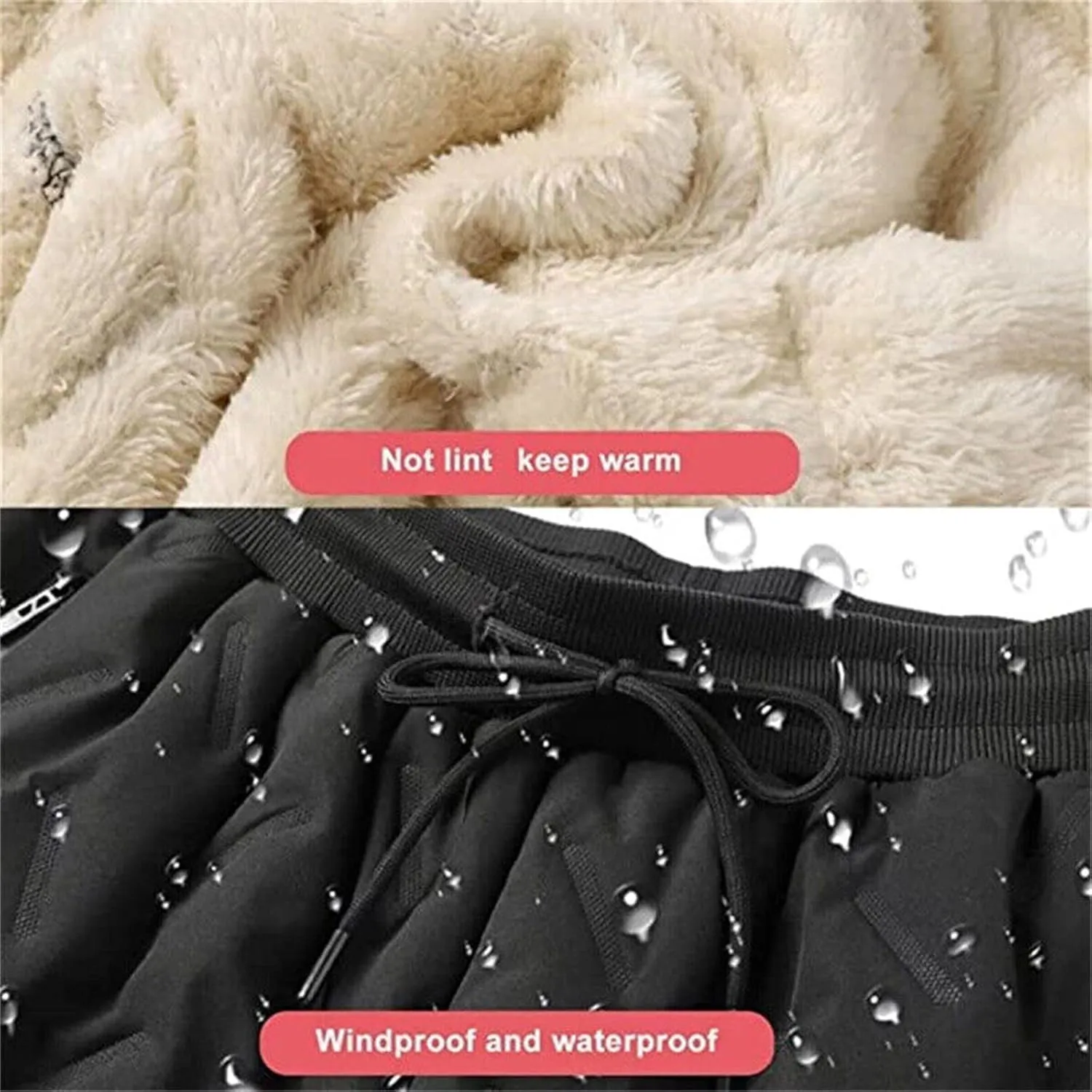 Mens Fleece Lined Sweatpants Winter Warm Fuzzy Leggings Joggers Heavy Duty Active Running Pants Training Pants