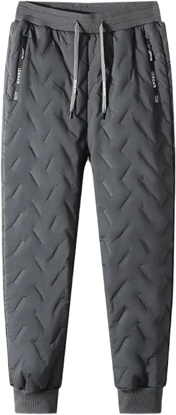 Mens Fleece Lined Sweatpants Winter Warm Fuzzy Leggings Joggers Heavy Duty Active Running Pants Training Pants