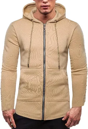Men's Full Zip Hoodies Casual Camouflage Sports Sweatshirt Long Sleeve Zipper Hooded Jacket Coat