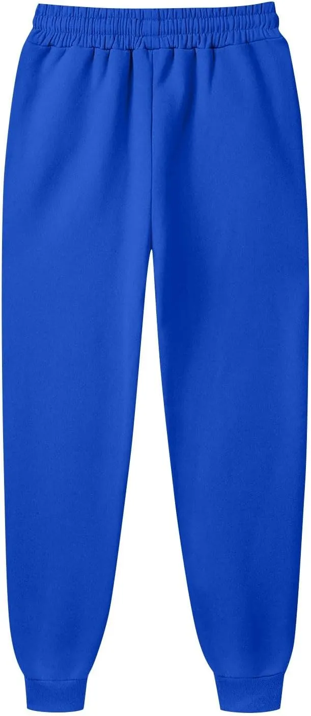 Mens Jogging Pants Baggy Casual Solid Color Sweatpants Stretch Elastic Waist Drawstring Sport Pants with Pockets