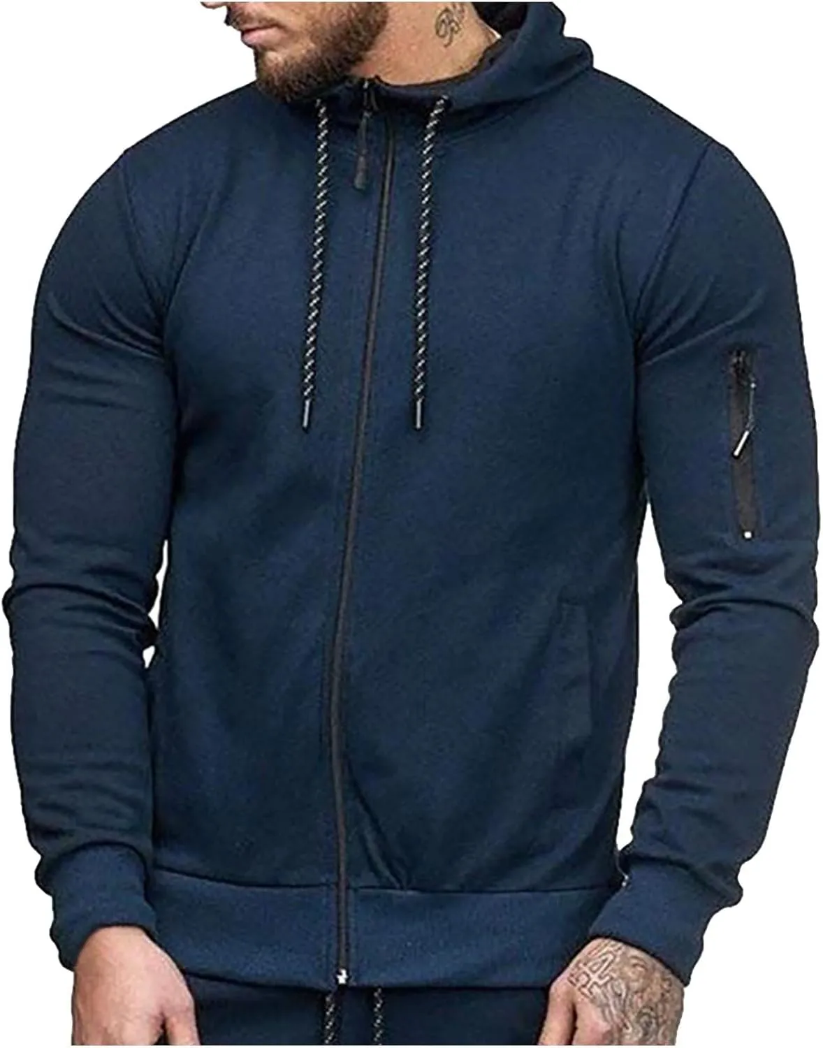 Men's Polyester Sweatshirt Casual Camouflage Sports Sweatshirt Long Sleeve Zipper Hooded Jacket Coat