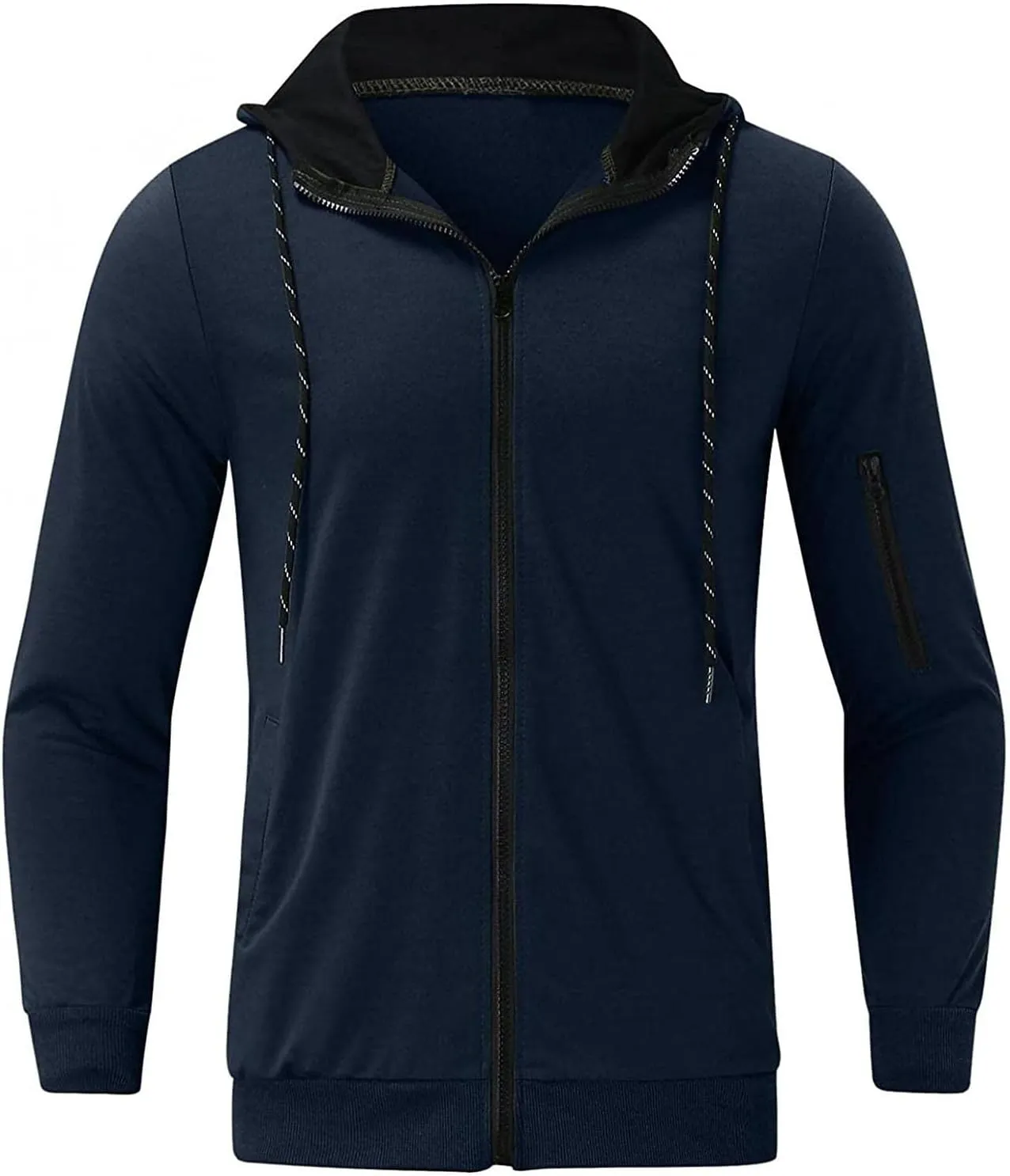 Men's Polyester Sweatshirt Casual Camouflage Sports Sweatshirt Long Sleeve Zipper Hooded Jacket Coat