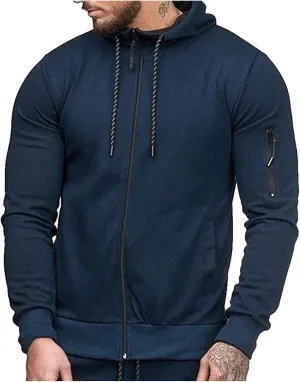 Men's Polyester Sweatshirt Casual Camouflage Sports Sweatshirt Long Sleeve Zipper Hooded Jacket Coat