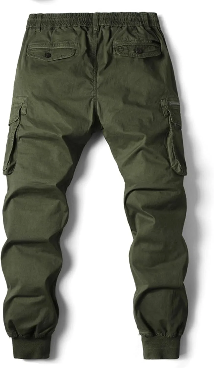Mens Relaxed-Fit Cargo Pants Multi Pocket Stretch Elastic Waist Drawstring Combat Work Joggers Sweatpants Plus Size
