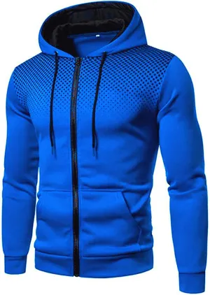 Mens Slim Fit Zip Up Hoodies Sweatshirt Casual Lightweight Jogging Activewear Long Sleeve with Kanga Pockets