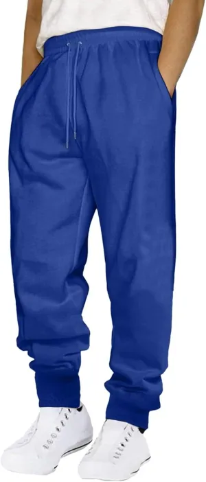 Mens Sweatpants, Men's Lightweight Sweatpants Loose Fit Open Bottom Athletic Running Jogging Pants with Pockets