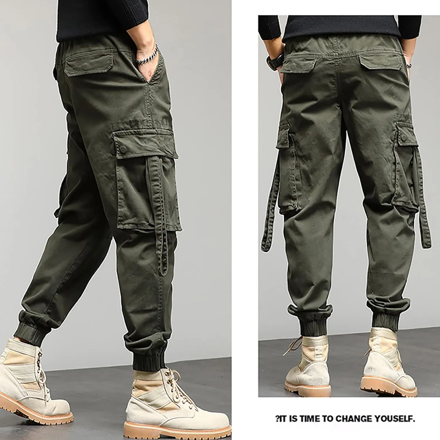 Mens Sweatpants with Pockets Big and Tall Casual Rope Loose Heavyweight Fit Cargo for Men Loose Sports Trousers Pants