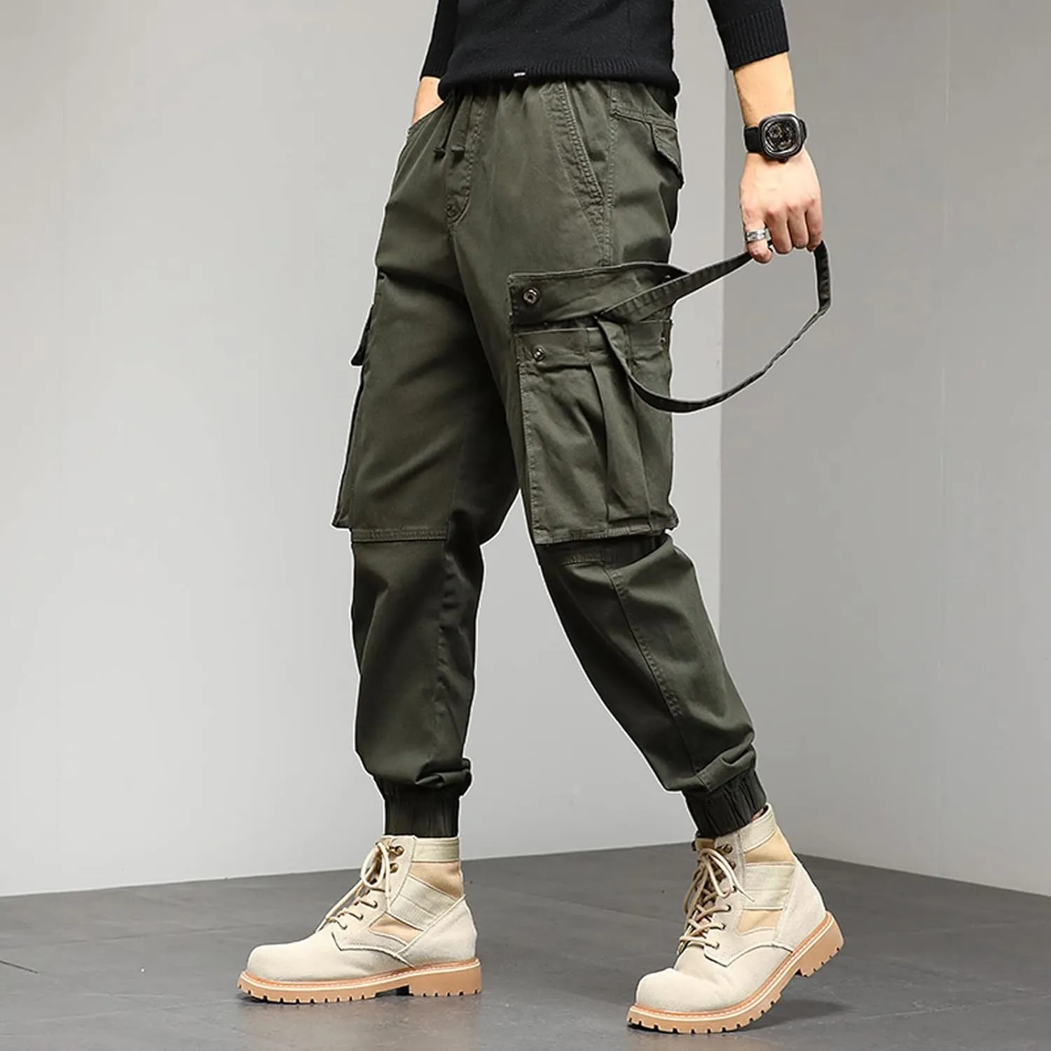 Mens Sweatpants with Pockets Big and Tall Casual Rope Loose Heavyweight Fit Cargo for Men Loose Sports Trousers Pants