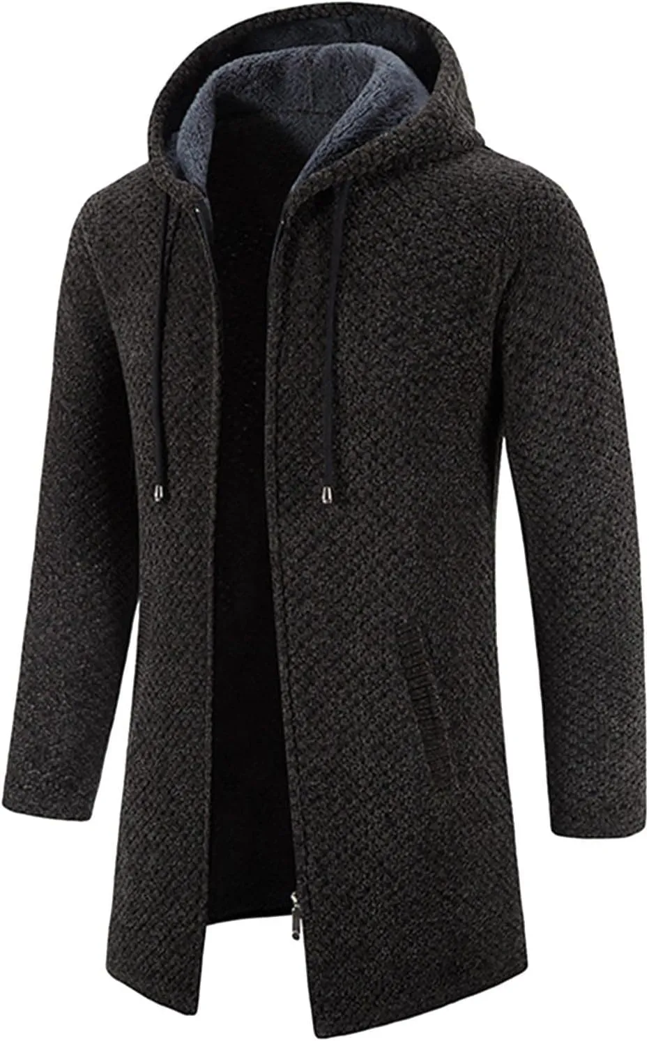 Mens Thick Knitted Cardigan Sweaters Warm Sherpa Fleece Lined Stripe Hoodie Jackets Winter Jacket Cardigan Sweater Coats