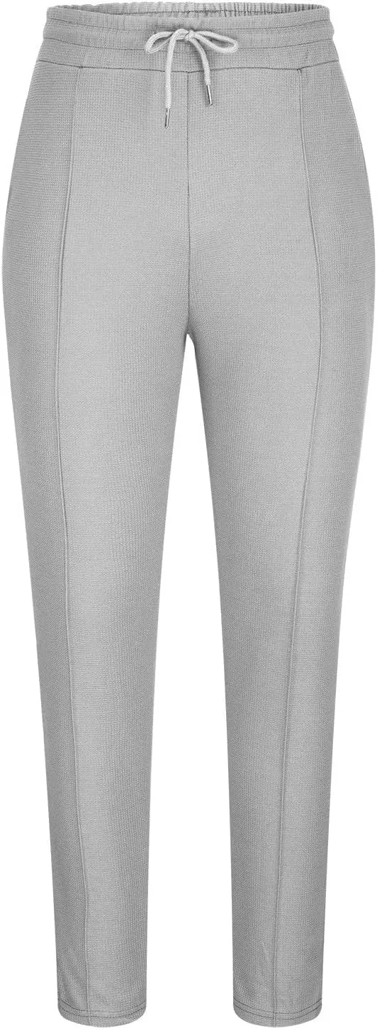 Men's Waffle Knit Jogger Pants, Mens Workout Cargo Sweatpants Athletic Pants Open Bottom Joggers Casual Baggy Pants