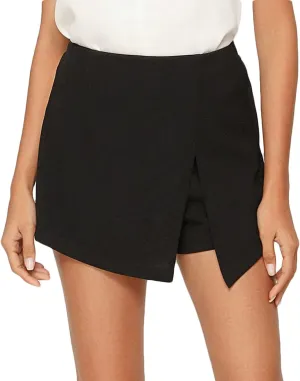 Milumia Women's Asymmetrical Wrap Skirts High Waisted Slit Hem Skort Shorts