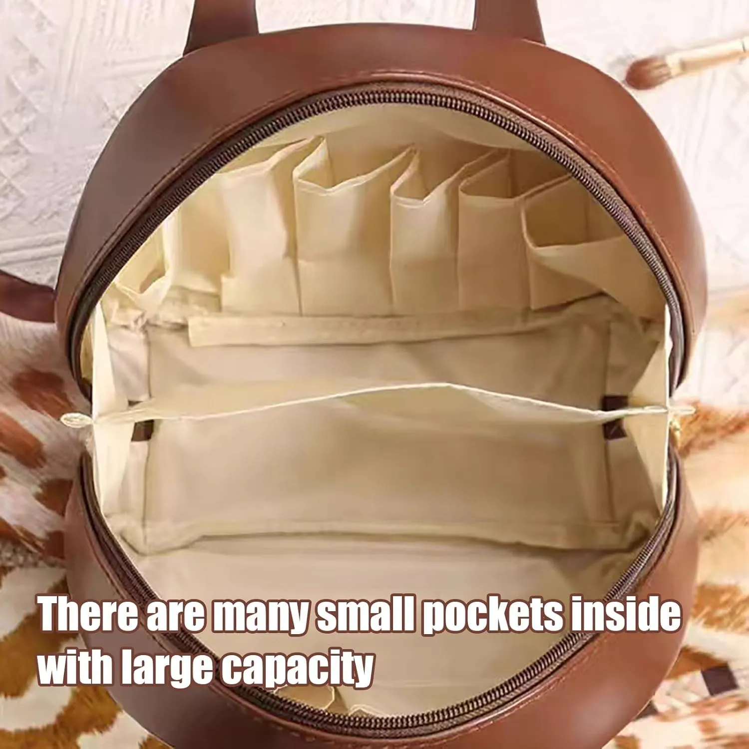 Multi Layered Shell Shaped Cosmetic Bag,Lightly Travel Multi-Layered Shell-Shaped Cosmetic Bag,Leather Makeup Bag With Compartments (Black)