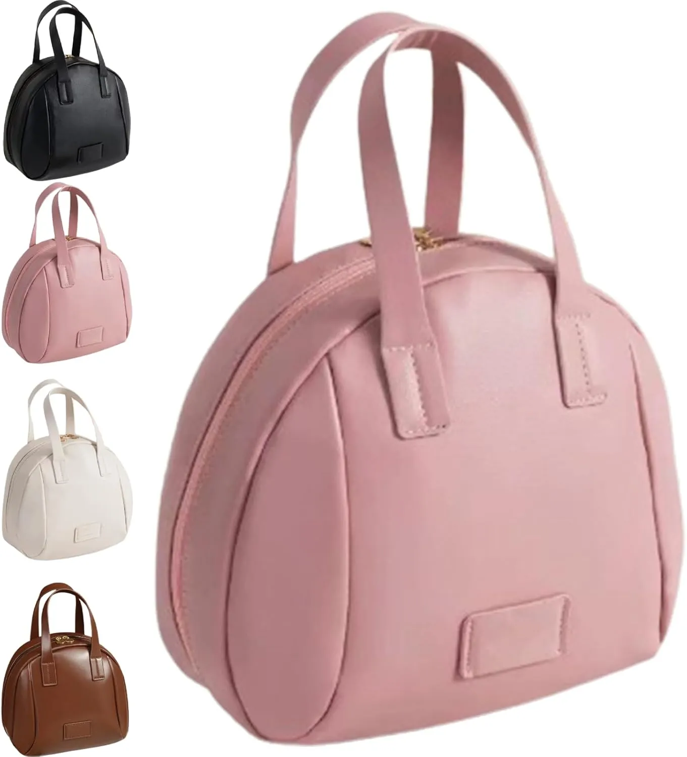 Multi Layered Shell Shaped Cosmetic Bag,Lightly Travel Multi-Layered Shell-Shaped Cosmetic Bag,Leather Makeup Bag With Compartments (Pink)