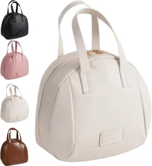 Multi Layered Shell Shaped Cosmetic Bag,Lightly Travel Multi-Layered Shell-Shaped Cosmetic Bag,Leather Makeup Bag With Compartments (White)