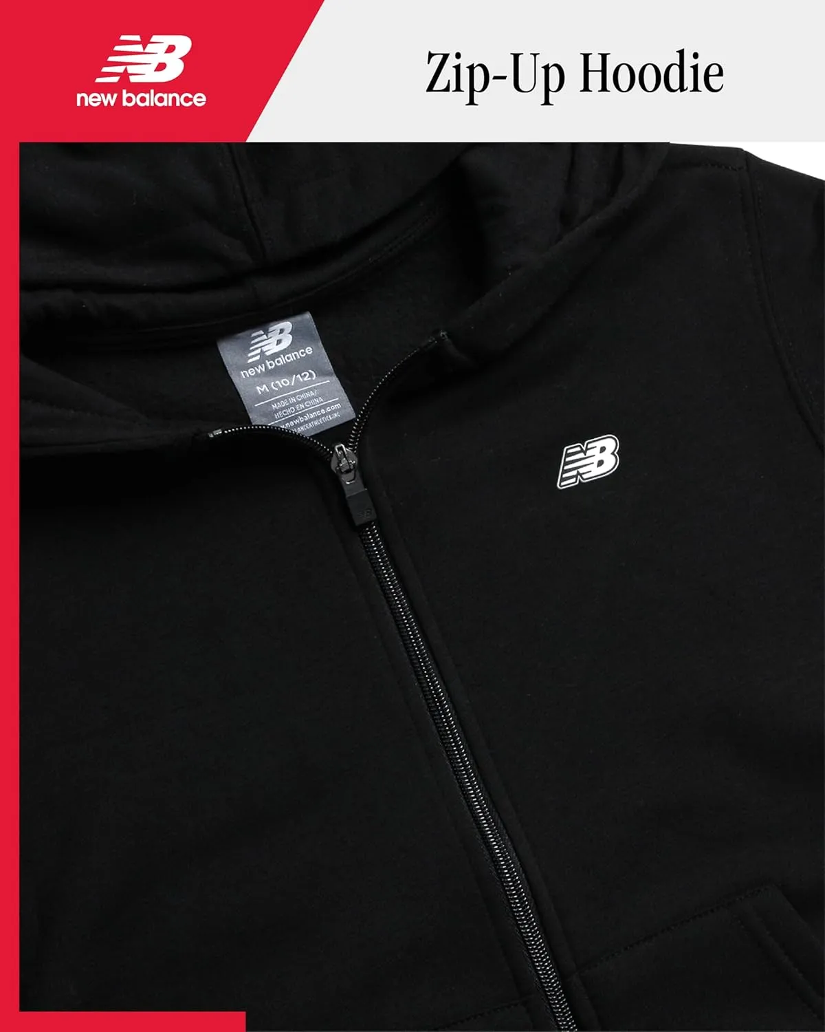 New Balance Boys' Active Sweatshirt - Zip-Up Fleece Hoodie - Performance Activewear for Boys (8-20)