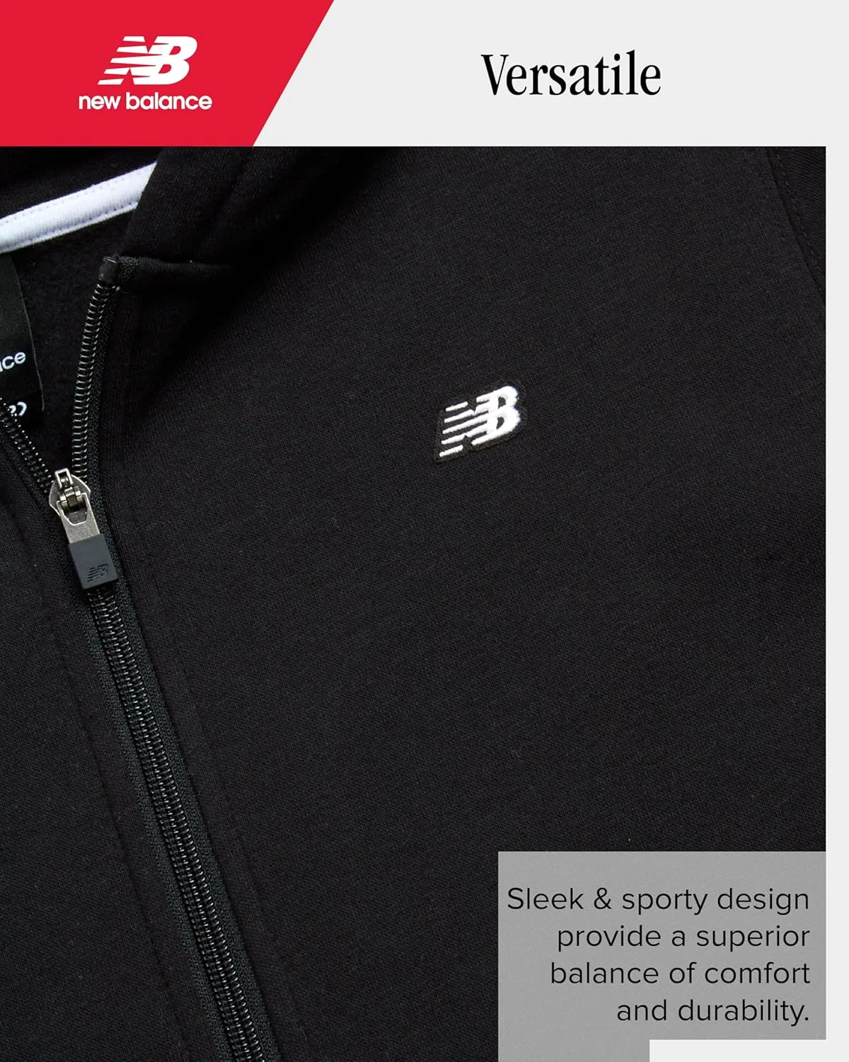 New Balance Boys' Active Sweatshirt - Zip-Up Fleece Hoodie - Performance Activewear for Boys (8-20)