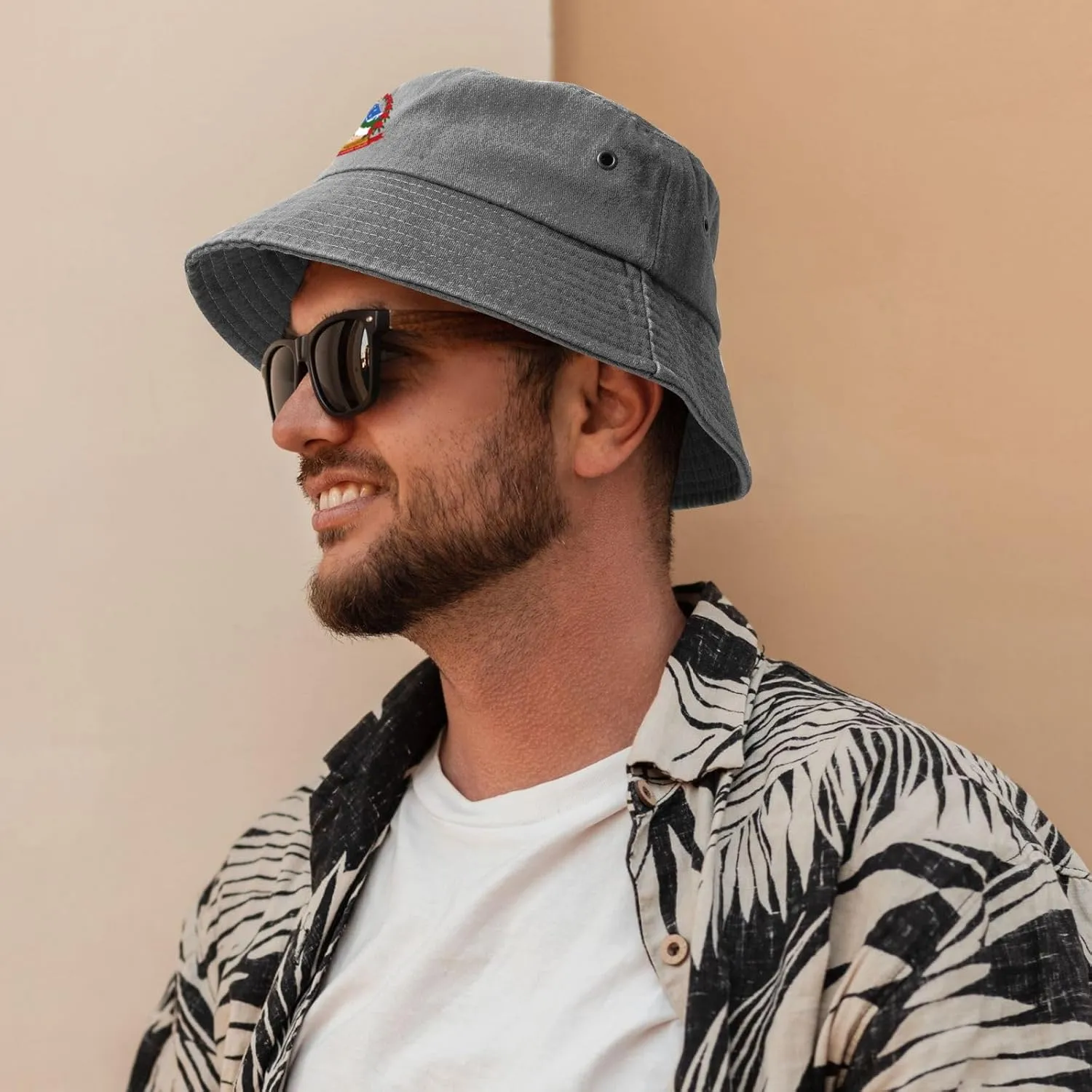 New Emblem of Nepal Bucket Hat for Men Women Outdoor Washed Cotton Sun Hats Travel Beach Hat