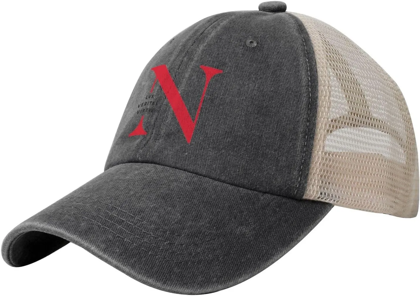 Northeastern University Hat Adjustable Athletic Vintage Washed Distressed Mesh Baseball Cap