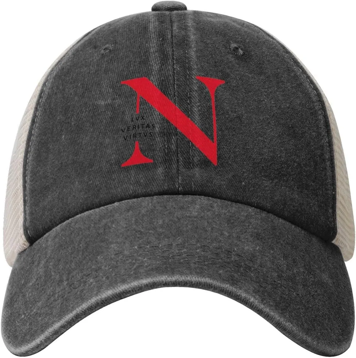 Northeastern University Hat Adjustable Athletic Vintage Washed Distressed Mesh Baseball Cap