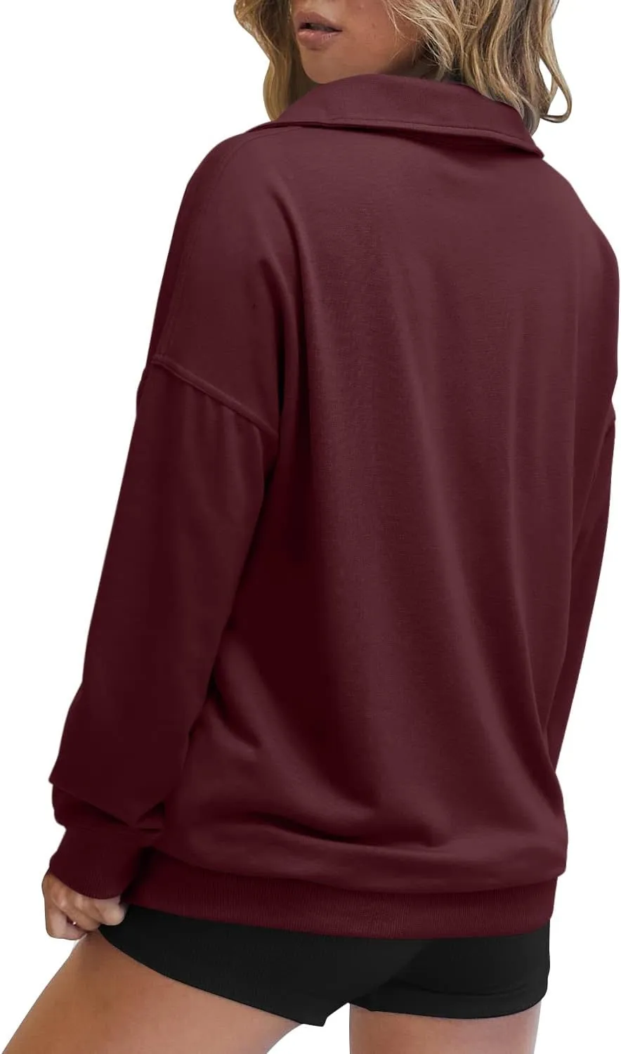 onlypuff Half Zip up Sweatshirt Women Cute Hoodies Lapel Pullover Long Sleeve Trendy Warm Top