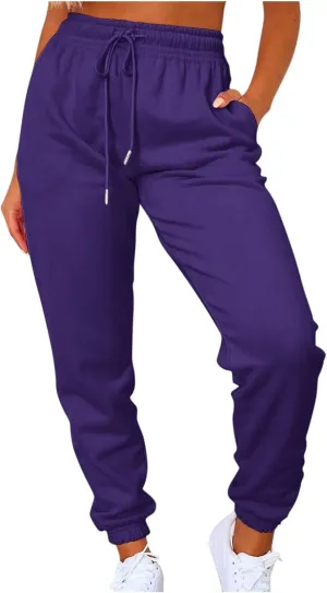 Oversized Active Sweatpants for Women Loose fit Drawstring Joggers with Pockets Lounge Pants for Yoga Workout Running
