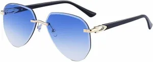 Oversized Rimless Punk Sunglasses for Men Luxury Driving Oval Vintage Uv400