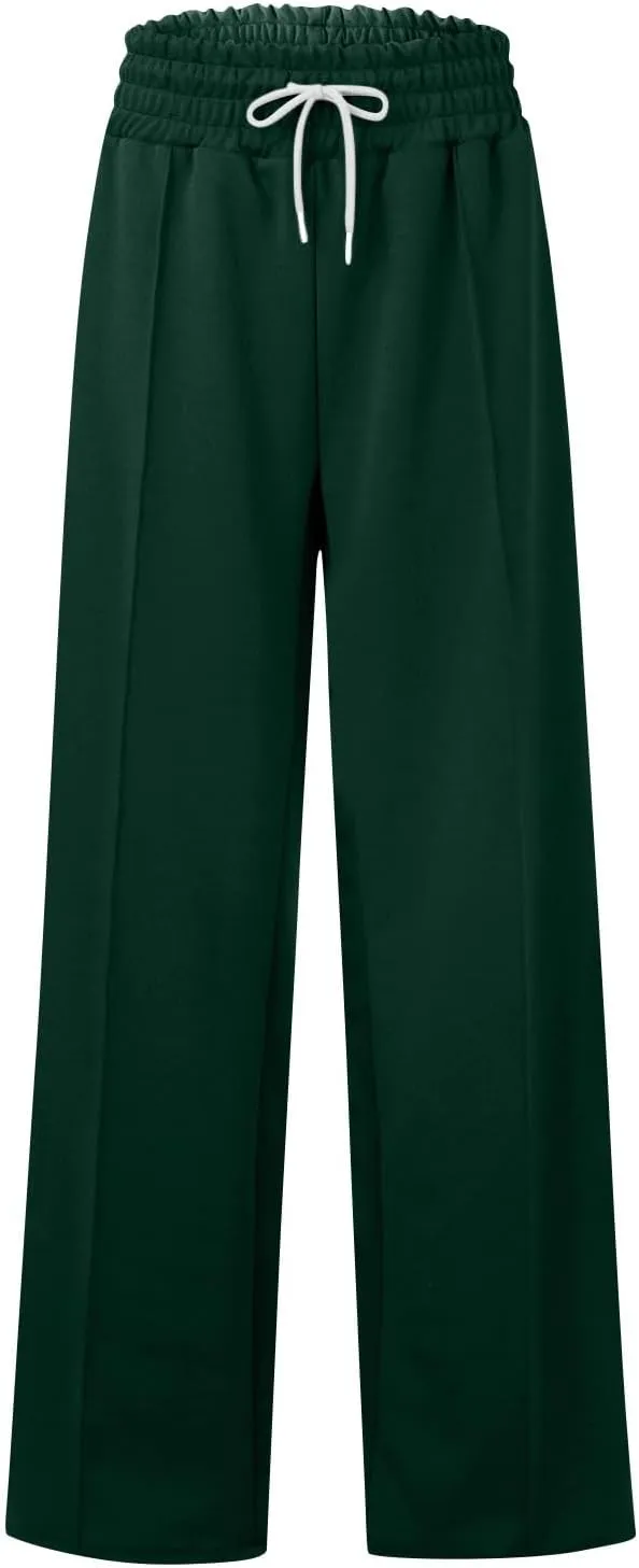 Oversized Sweatpants for Women Baggy Fleece Drawstring High Waisted Joggers with Pockets Wide Leg Lounge Pants