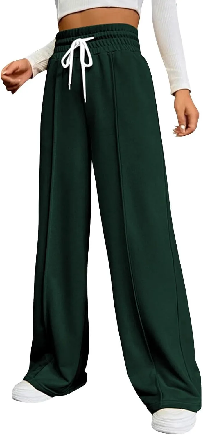 Oversized Sweatpants for Women Baggy Fleece Drawstring High Waisted Joggers with Pockets Wide Leg Lounge Pants