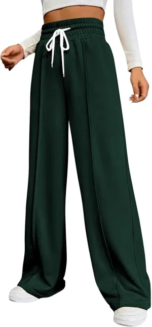 Oversized Sweatpants for Women Baggy Fleece Drawstring High Waisted Joggers with Pockets Wide Leg Lounge Pants