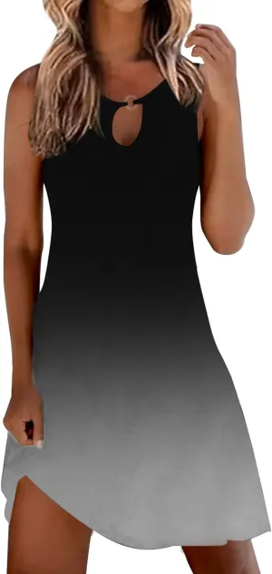 Plus Size Sundresd Sun Dresses for Women 2025 Vacation Beach Casual Summer Sundresses Sleeveless Tank Short Boho