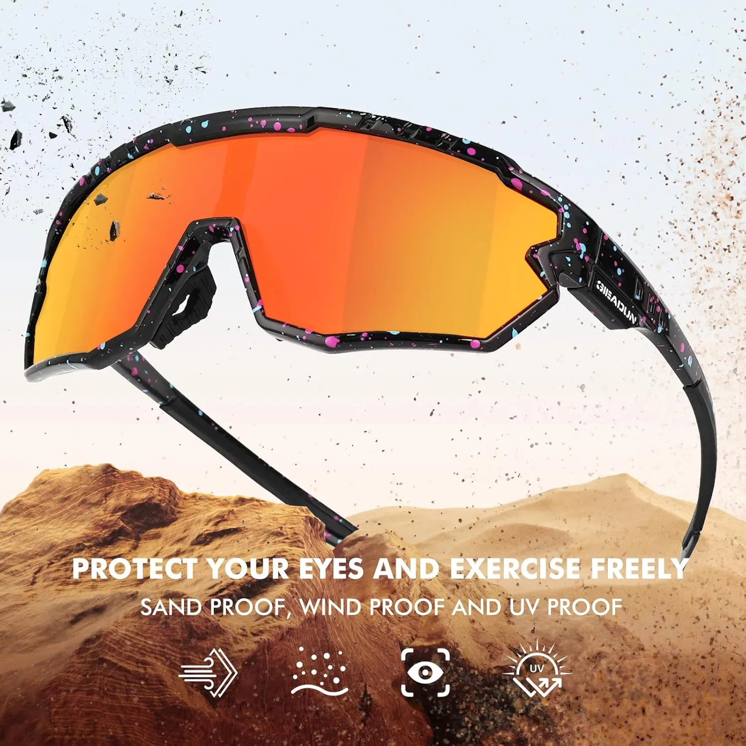 Polarized Glasses Kids Youth Baseball Sunglasses Adult Men Women Cycling Goggles with 3 lenses,Fishing,Ski Golf