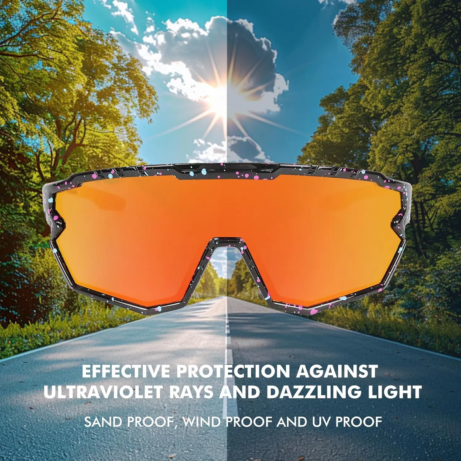 Polarized Glasses Kids Youth Baseball Sunglasses Adult Men Women Cycling Goggles with 3 lenses,Fishing,Ski Golf