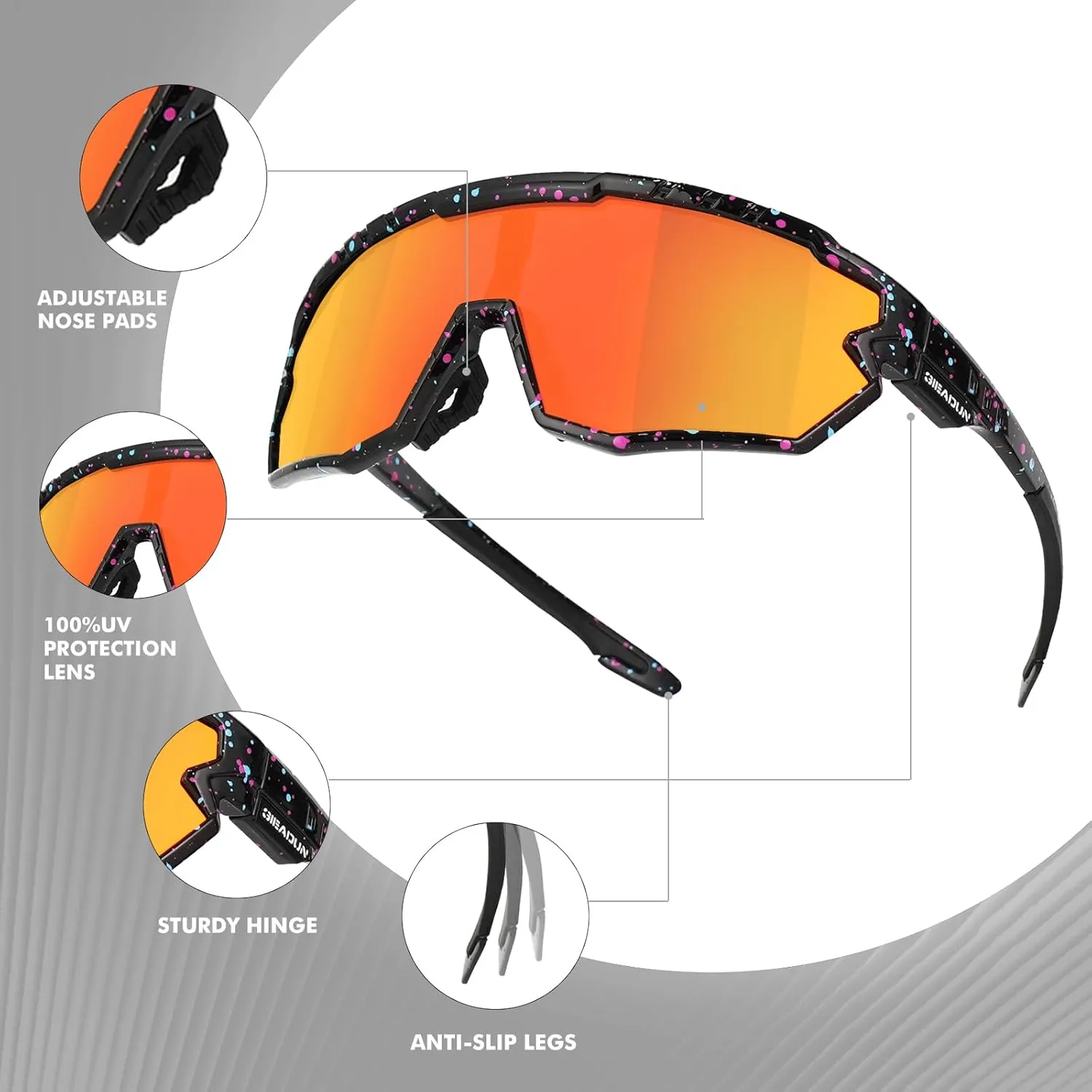 Polarized Glasses Kids Youth Baseball Sunglasses Adult Men Women Cycling Goggles with 3 lenses,Fishing,Ski Golf