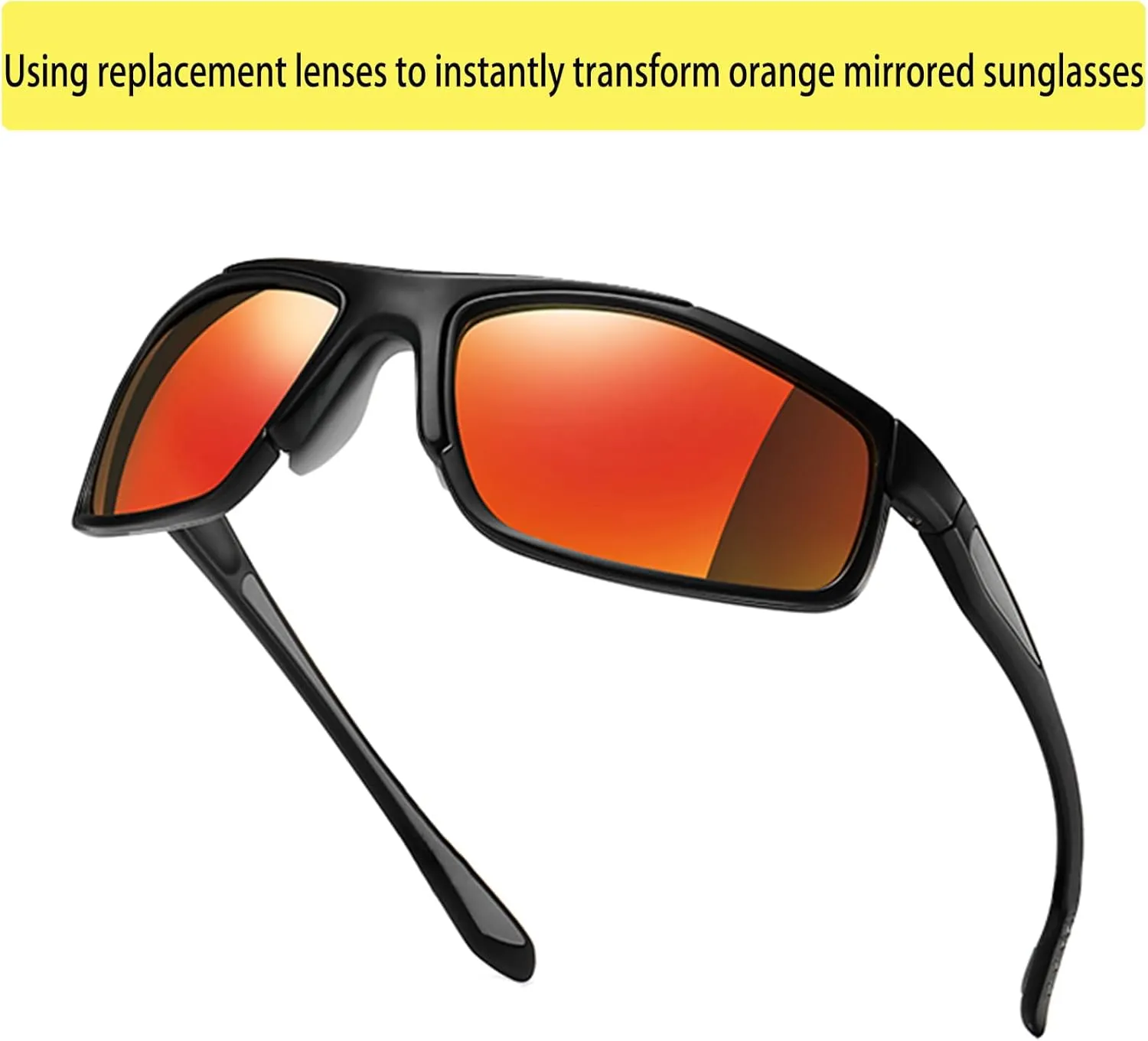 Polarized Night Driving Glasses Unisex NIght Cycling Glasses with Replacement Sunglasses Lens for Daytime