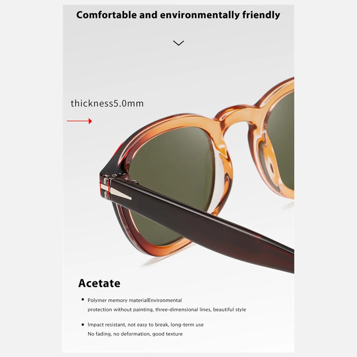Polarized Sunglasses for Men Brown Blue Fashion Sunglassess for Women Uv400 Male Outdoor(Brown With Green,one)