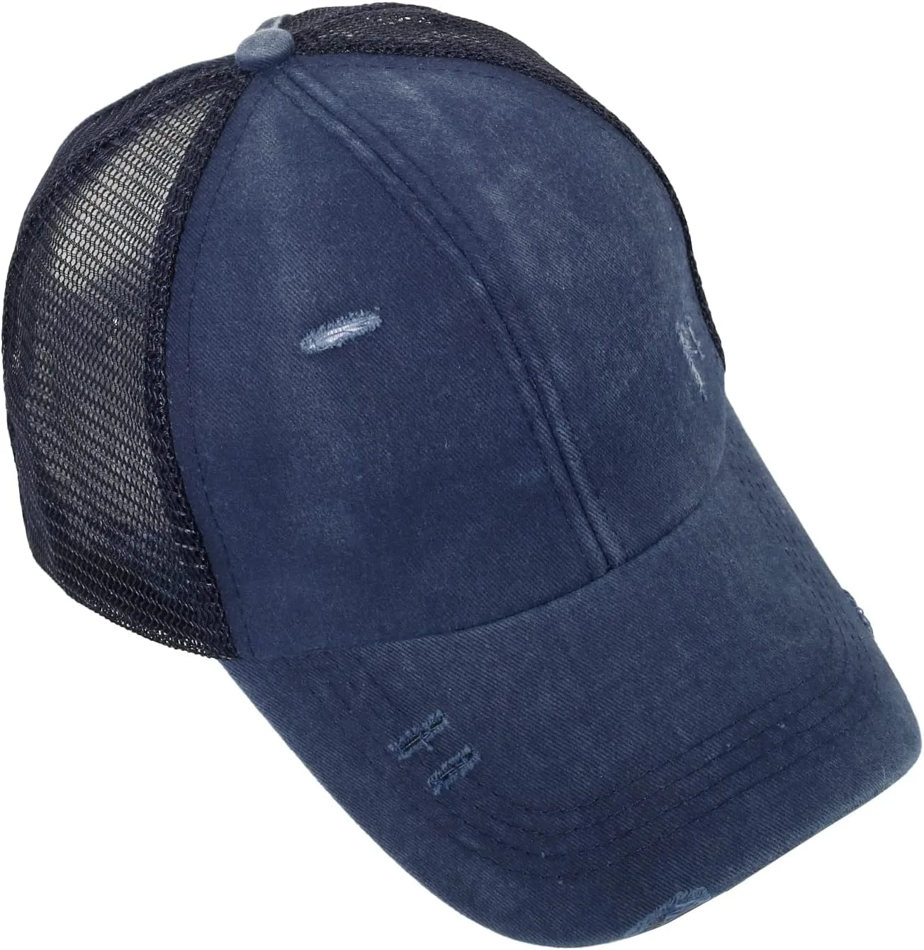 Ponytail Hats Baseball Hat Mesh Washed Distressed Dad Hat Vintage Cotton Trucker Hat for Women