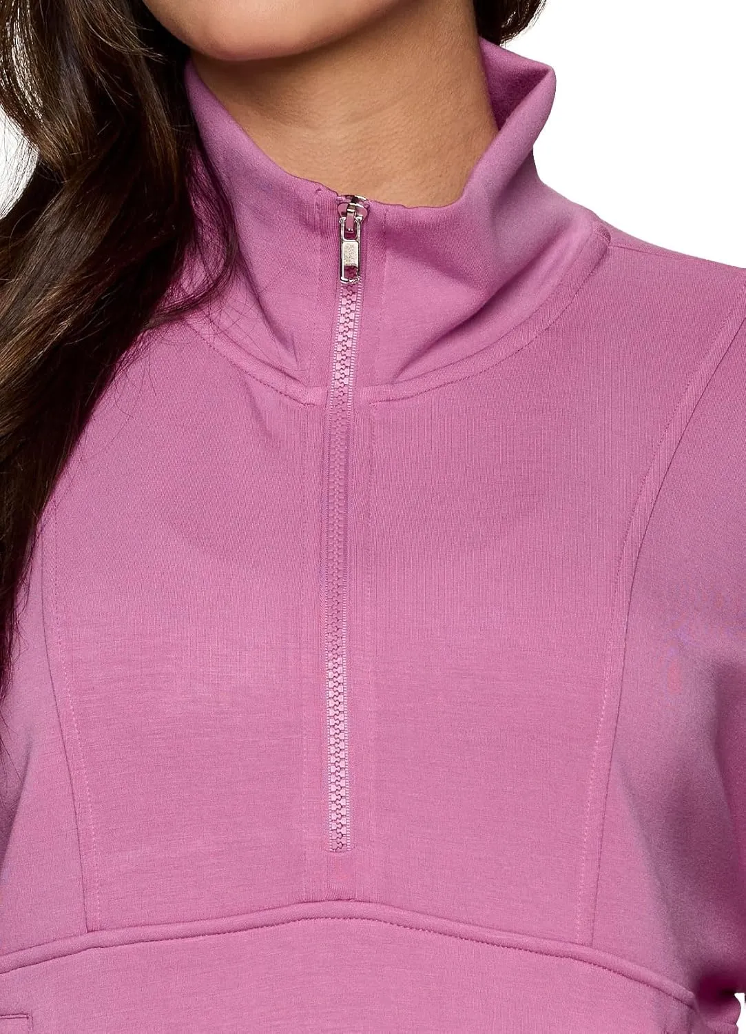 RBX Activewear Luxe Athleisure 1/2 Zip Sweatshirt for Women, Lightweight Super Soft Mock Neck Zip Up Pullover with Pocket