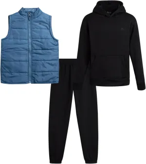 RBX Boys Active Tracksuit Set - 3 Piece Fleece Pullover Hoodie, Jogger Sweatpants, and Puffer Vest Set for Boys (Sizes: 4-12)