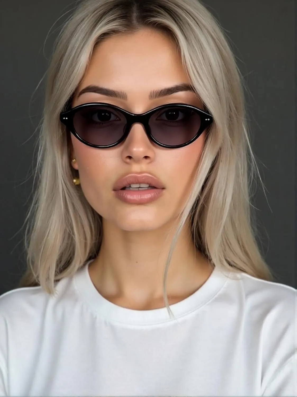 Retro Oval Sunglasses for Women Men Vintage 90s Trendy Y2K Narrow Cat Eye Chic Rivets Deco UV Protection Sun Glasses