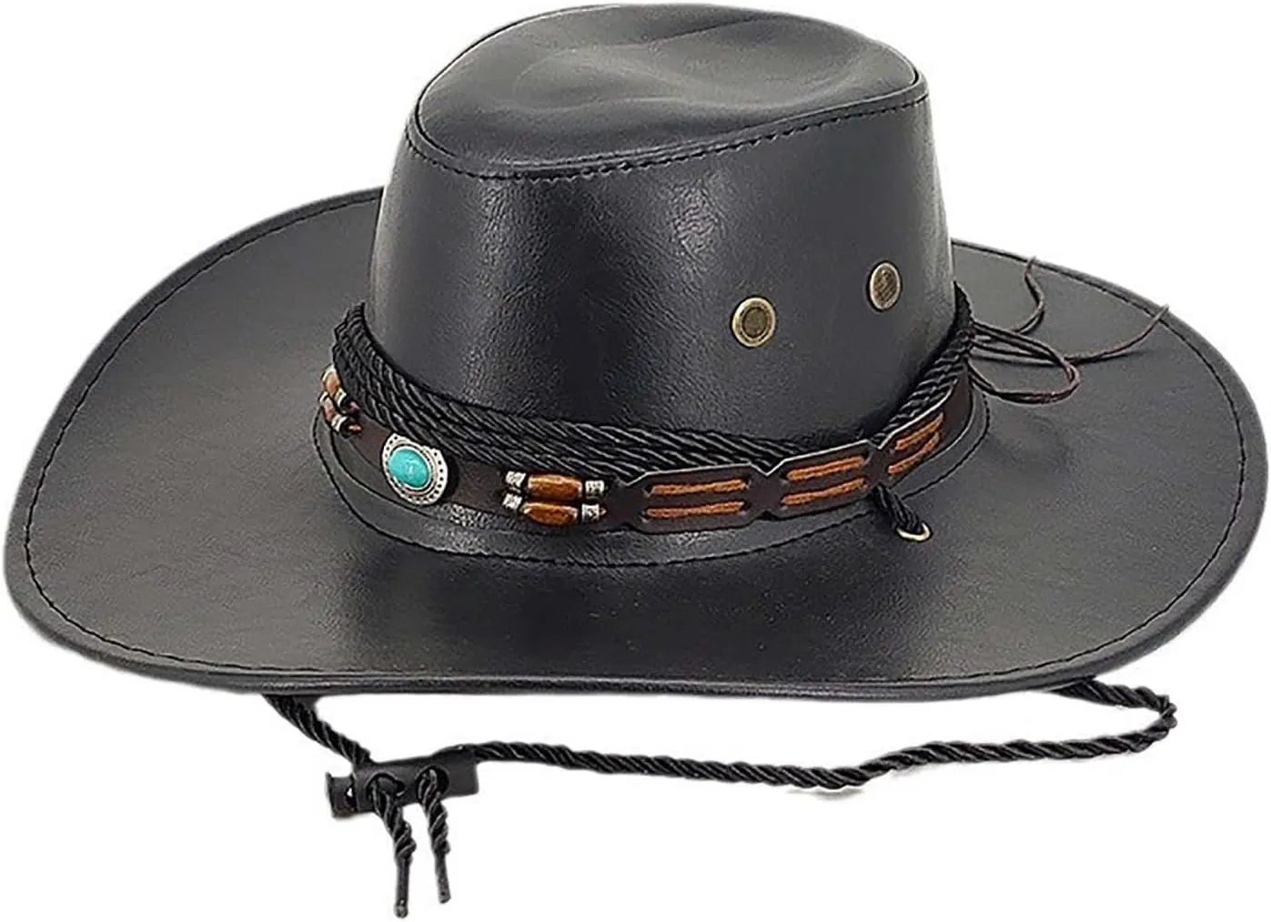 Retro Western Cowboy Hat for Men Women Classic Wide Brim Cycling Hats Ethnic Sun Protection Hats for Cowgirl Cowboy
