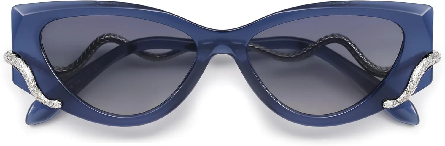 Retro Y2K Snake Sunglasses for Women Chic Cat Eye 90s Sunnies Narrow Trendy Sun Glasses AP3667
